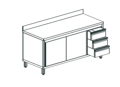 Столы производственные СТОЛ ПРОИЗВОДСТВЕННЫЙ ЗАКРЫТЫЙ APACH CHEF LINE LWC718SH2SDUDR