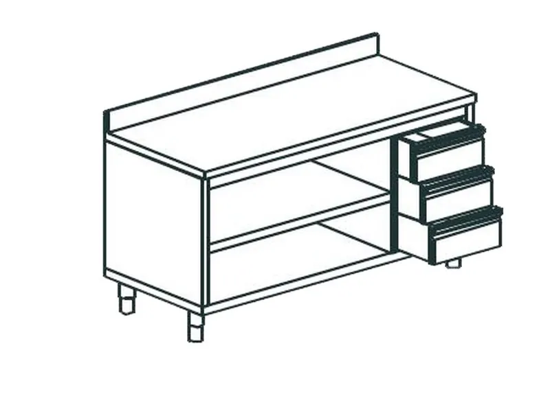 СТОЛ ПРОИЗВОДСТВЕННЫЙ ЗАКРЫТЫЙ С 3-Х СТОРОН APACH CHEF LINE LWC610SH2UDR
