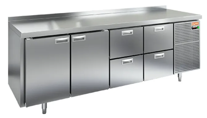 GN 1122/TN стол охл.(-2+10), 2 двери, 4 ящика, 2280х700х850мм, Hicold RUS