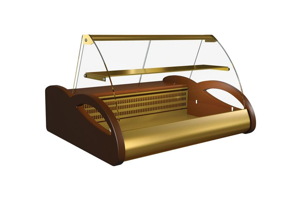 Витрина настольная Carboma A87 SM 1,0-1, ВХС-1,0 Арго, brown&gold, холодильная