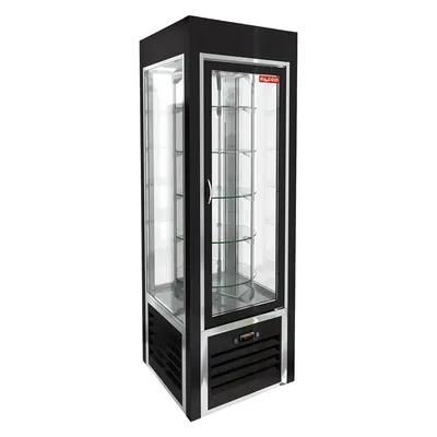 Витрины кондитерские VRC 350 R Sh Black FR витрина охл. кондитерская., вращ. полки, на низ. ножках, чёрная, рамка нерж.