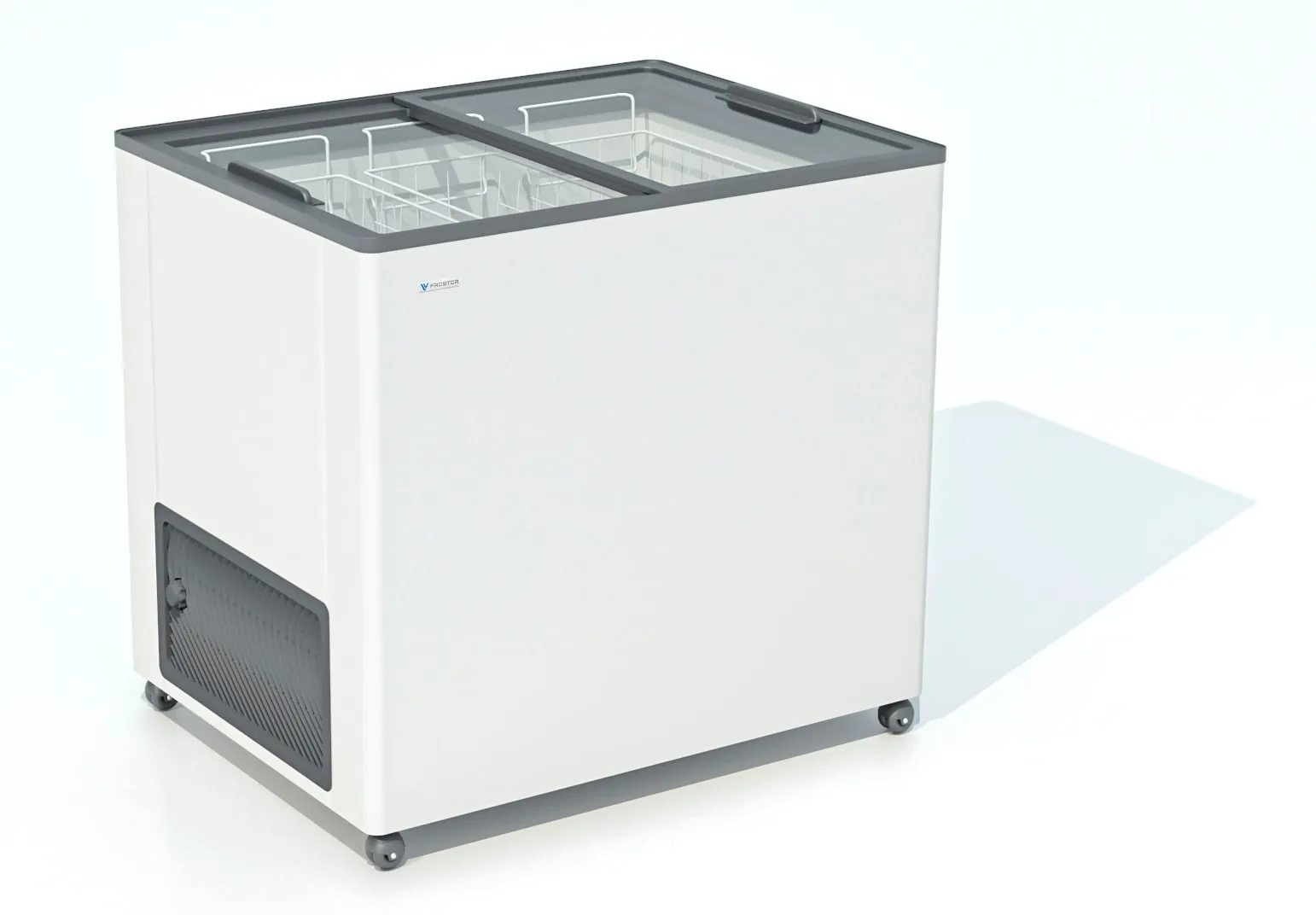 Ларь морозильный FROSTOR F 250 с прямое стекло серый (пропан)