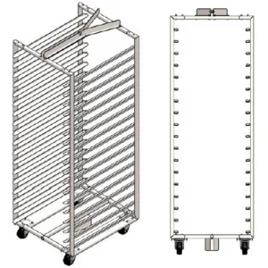Стеллаж загруз. т.м.WLBake д/печи ротац. эл. серии ROTOR Slim, мод.Smart/PRO (15ур.,40х60,сист.крюк)