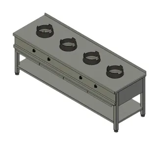 Плиты профессиональные ПЛИТА ГАЗОВАЯ ВУЛКАН-HEIDEBRENNER KSW 04  WOK АРТ.8789