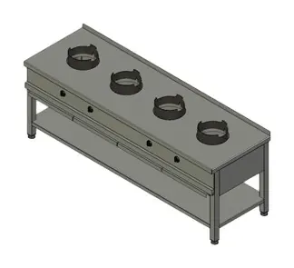 Плиты профессиональные ПЛИТА ГАЗОВАЯ ВУЛКАН-HEIDEBRENNER KSW 04  WOK АРТ.8789