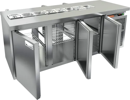 Столы для пиццы и салатов СТОЛ ДЛЯ САЛАТОВ HICOLD SL2T-111/GN (1/6) БЕЗ КРЫШКИ (R290)