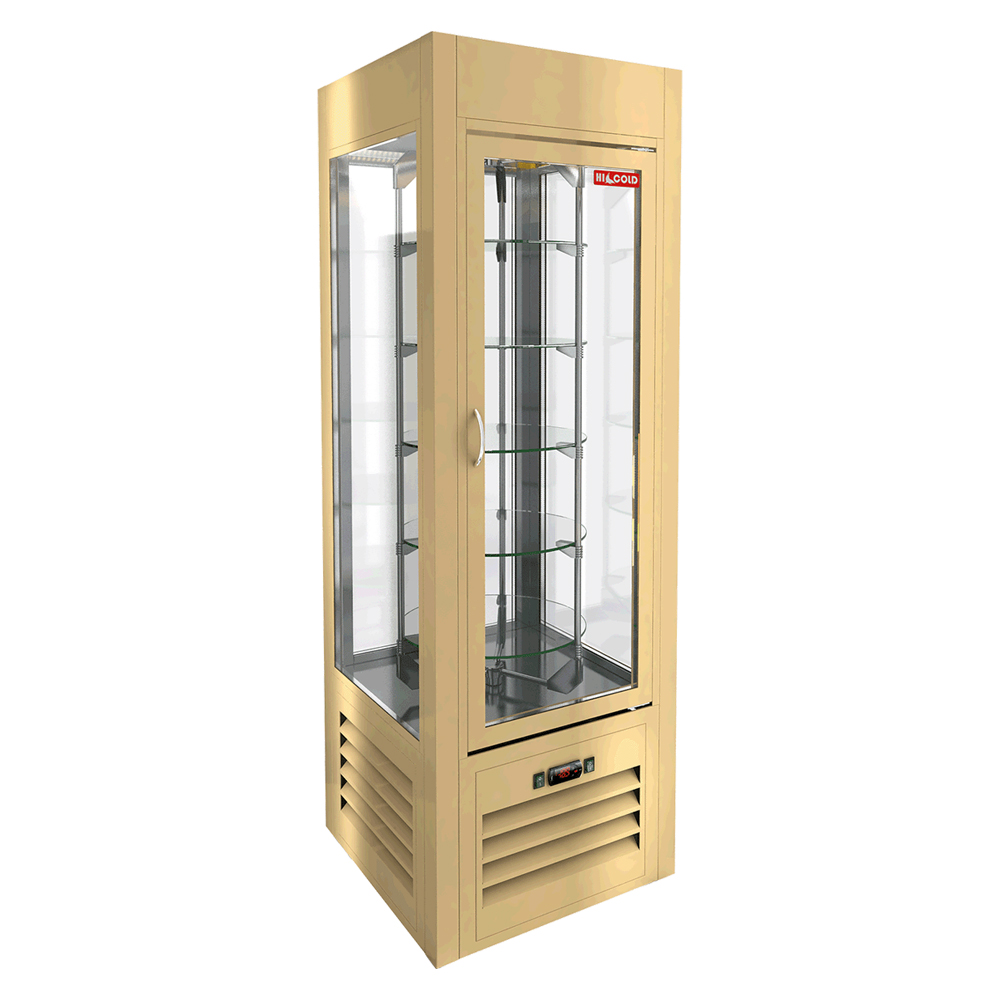 Витрины кондитерские VRC 350 R Sh Beige витрина охл. кондитерская., вращ. полки, на низ. ножках, бежевая, рамка в тон