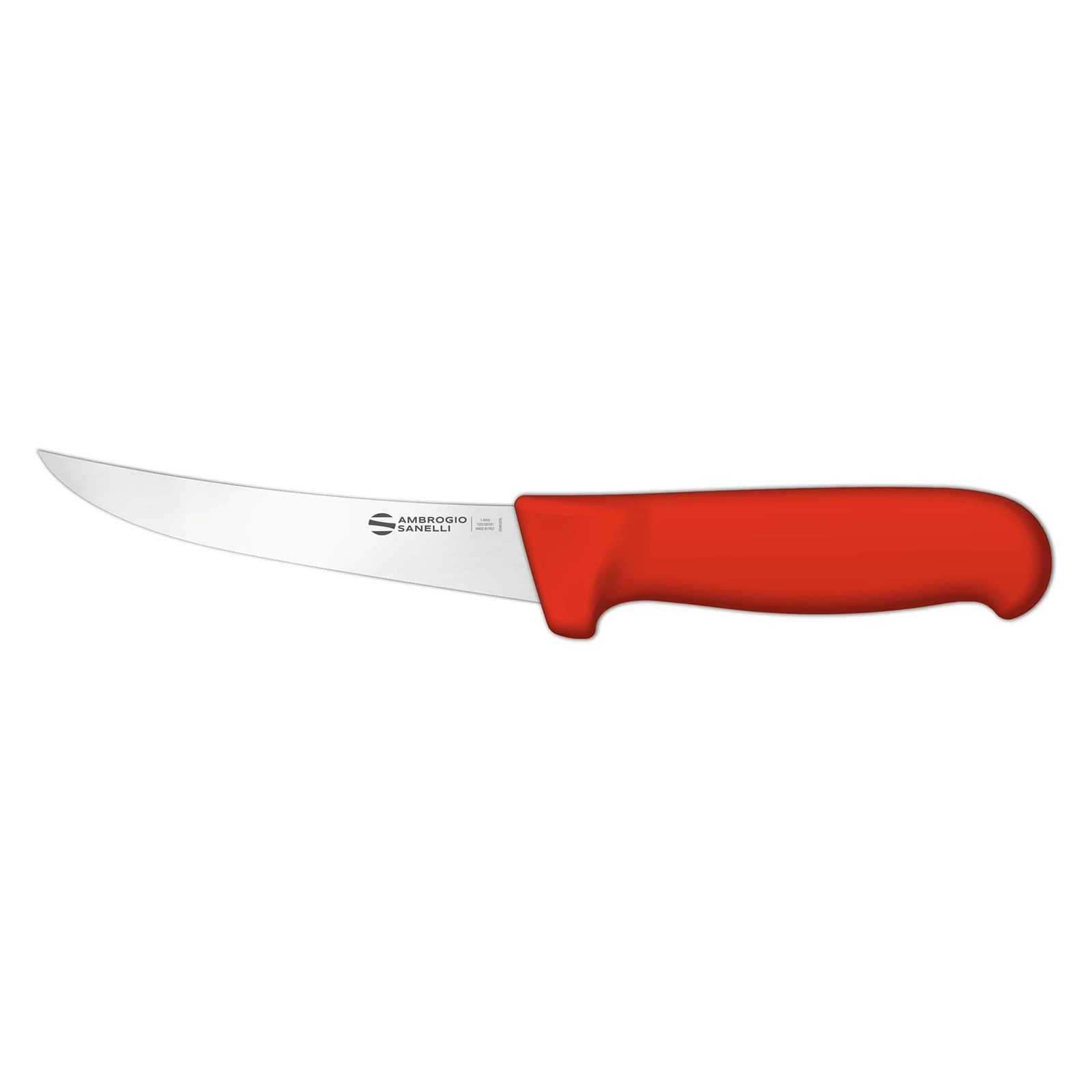 Нож Sanelli Ambrogio серии Supra Colore, SD00013R, обвалочный с жестким лезвием 130 мм, красный