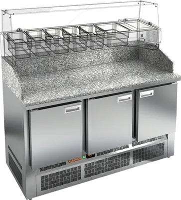 Столы для пиццы и салатов СТОЛ ДЛЯ ПИЦЦЫ HICOLD PZE3-111/SN КАМЕНЬ (R290)