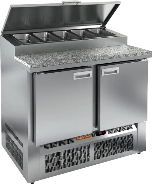 Столы для пиццы и салатов СТОЛ ДЛЯ ПИЦЦЫ HICOLD PZE1-11/GN (1/3H) КАМЕНЬ (R290)