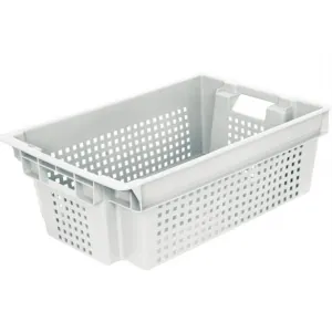 Ящик L 60см w 40см h 20см перфорированный Тара 102-1 м белый