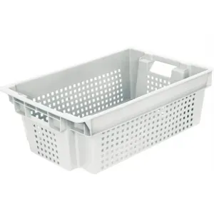 Ящики и лотки Ящик L 60см w 40см h 20см перфорированный Тара 102-1 м белый