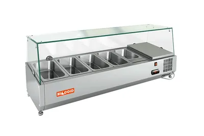 Столы для пиццы и салатов Витрина настольная HICOLD VRX 1200 1/3, холодильная, для ингредиентов