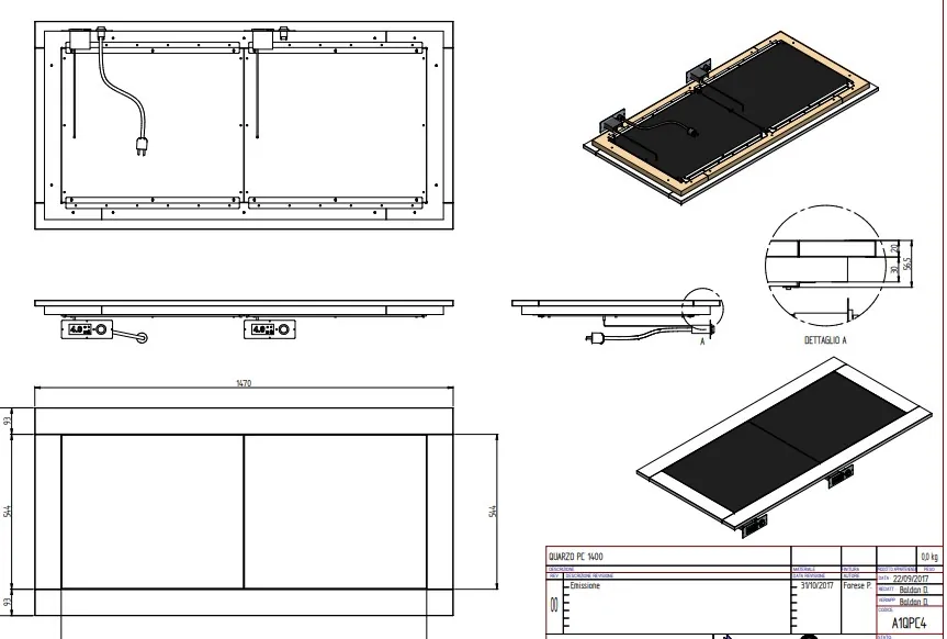 Поверхность тепловая QUARZO PC 1400 встр. цвет 1114