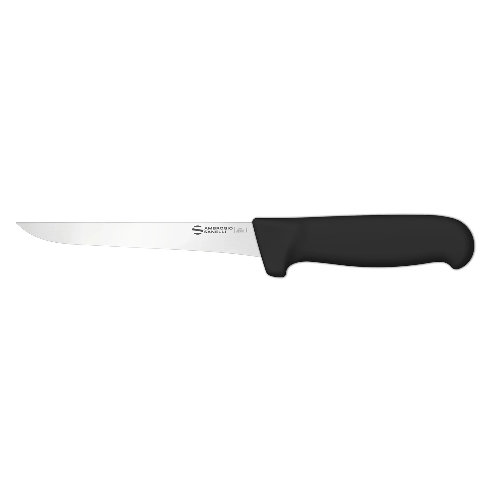 Нож Sanelli Ambrogio серии Supra, SD07018B, обвалочный узкий 180 мм, черный