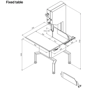 Пила ленточная для мяса KT KT-460 (fixed table, 380V)