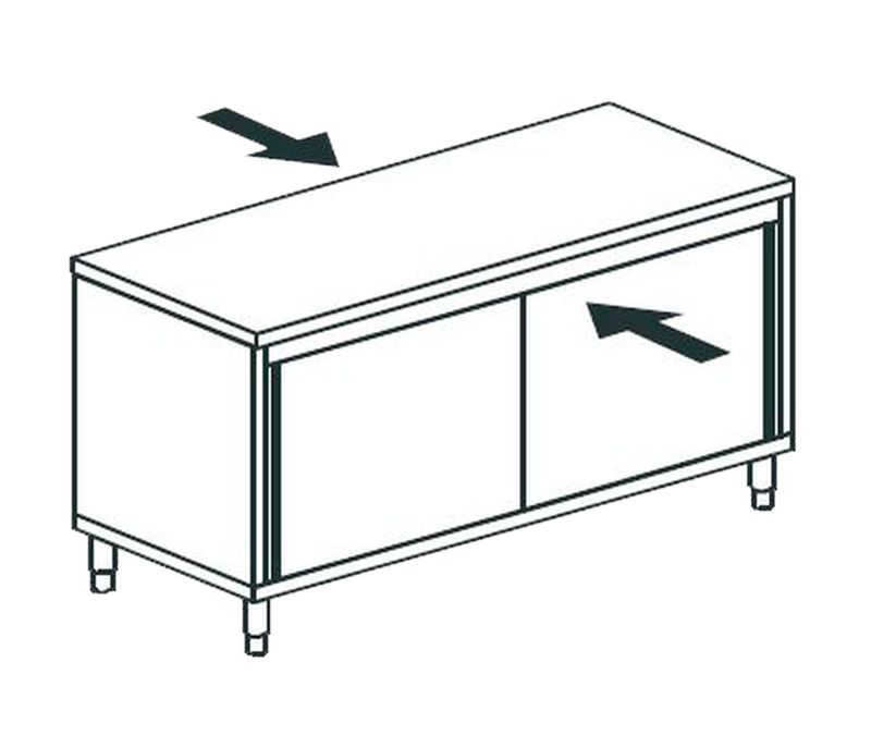 СТОЛ ПРОИЗВОДСТВЕННЫЙ ЗАКРЫТЫЙ СКВОЗНОЙ APACH CHEF LINE LWC620SH2SDPT