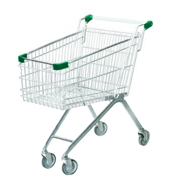 Тележка покупательская EKSI DK, 100л, без д/с, PU100, зел., тип евро