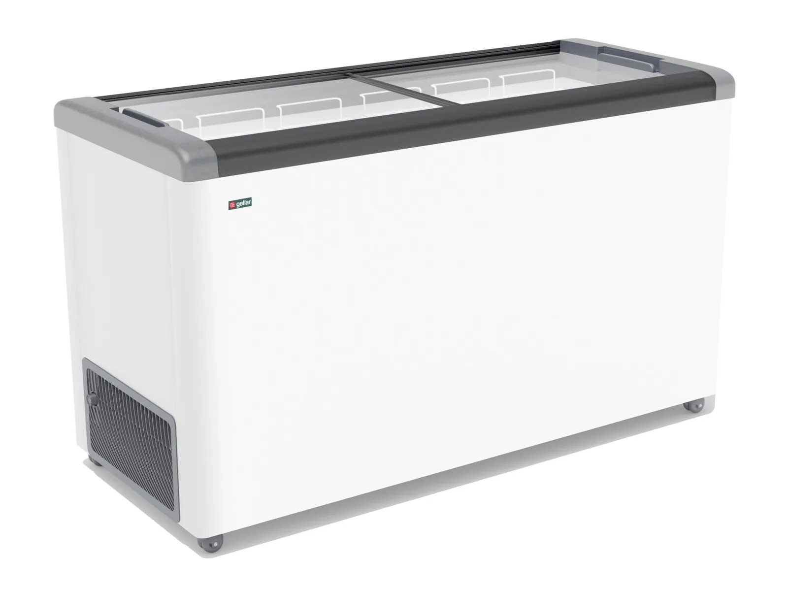 Ларь морозильный GELLAR FG 500 с прямое стекло серый (пропан)