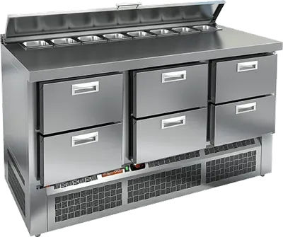 Столы для пиццы и салатов СТОЛ ДЛЯ САЛАТОВ HICOLD SLE2-222GN (1/6) (R290)