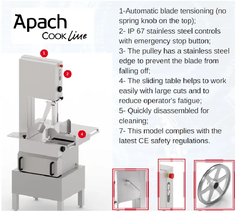 Пила для резки мяса APACH ASWX240I 3Ф CE