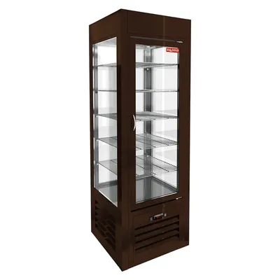 Витрины кондитерские VRC 350 Sh Brown витрина охл. кондитерская., на низ. ножках, коричневая, рамка в тон, HICOLD RUS