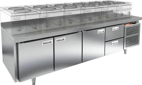 СТОЛ С МОРОЗИЛЬНЫМ ШКАФОМ HICOLD SN 1112/BT LT (R290)