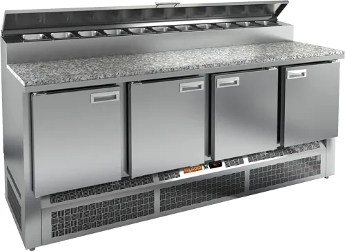 Столы для пиццы и салатов СТОЛ ДЛЯ ПИЦЦЫ HICOLD PZE2-1111/GN (1/6H) КАМЕНЬ (R290)