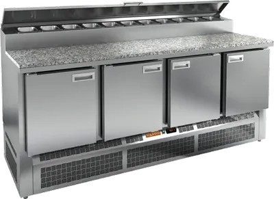 Столы для пиццы и салатов СТОЛ ДЛЯ ПИЦЦЫ HICOLD PZE2-1111/GN (1/6H) КАМЕНЬ (R290)