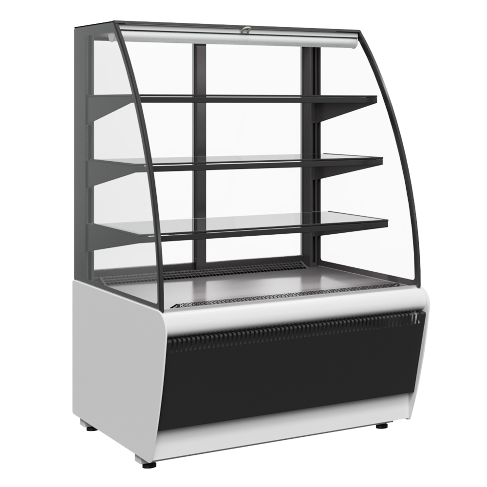 Витрина кондитерская Полюс K70 VM 1,3-2 9006-9005 (ВХСв-1,3д Сarboma ТЕХНО (открытая))