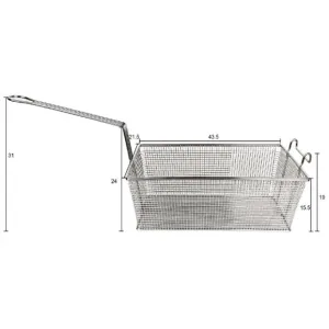 Корзина для фритюрницы L 43.5см w 21.5см h 31см нерж.сталь Enigma Cookware Big Size Frying Basket