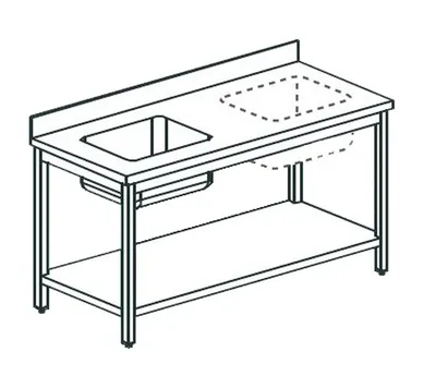 Столы производственные СТОЛ ПРОИЗВОДСТВЕННЫЙ С ВАННОЙ APACH CHEF LINE LWT619SHSL