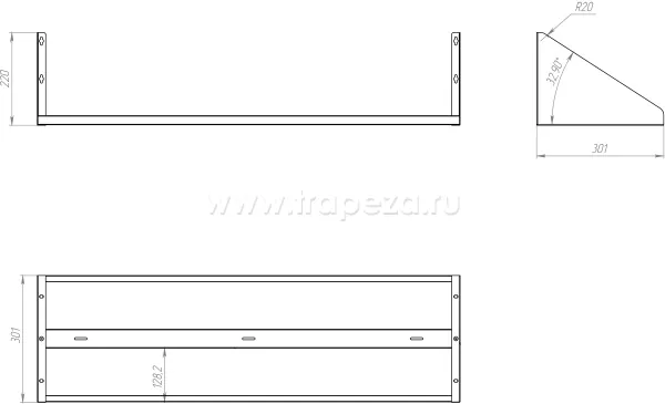 Полка настенная Assum ПН-П-8/3 (800х300х220)