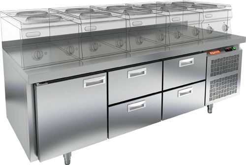 СТОЛ С МОРОЗИЛЬНЫМ ШКАФОМ HICOLD SN 122/BT LT (R290)