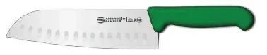 Инвентарь и инструмент Нож Sanelli Ambrogio серии Supra Colore, SC50018G, Santoku с возд/карманами 180 мм, зеленый