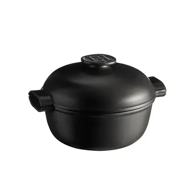 Наплитная посуда Кастрюля 4,0 л. керам. d=27,0 см. h=20 см. с крышкой (индукция) графитовая Emile Henry