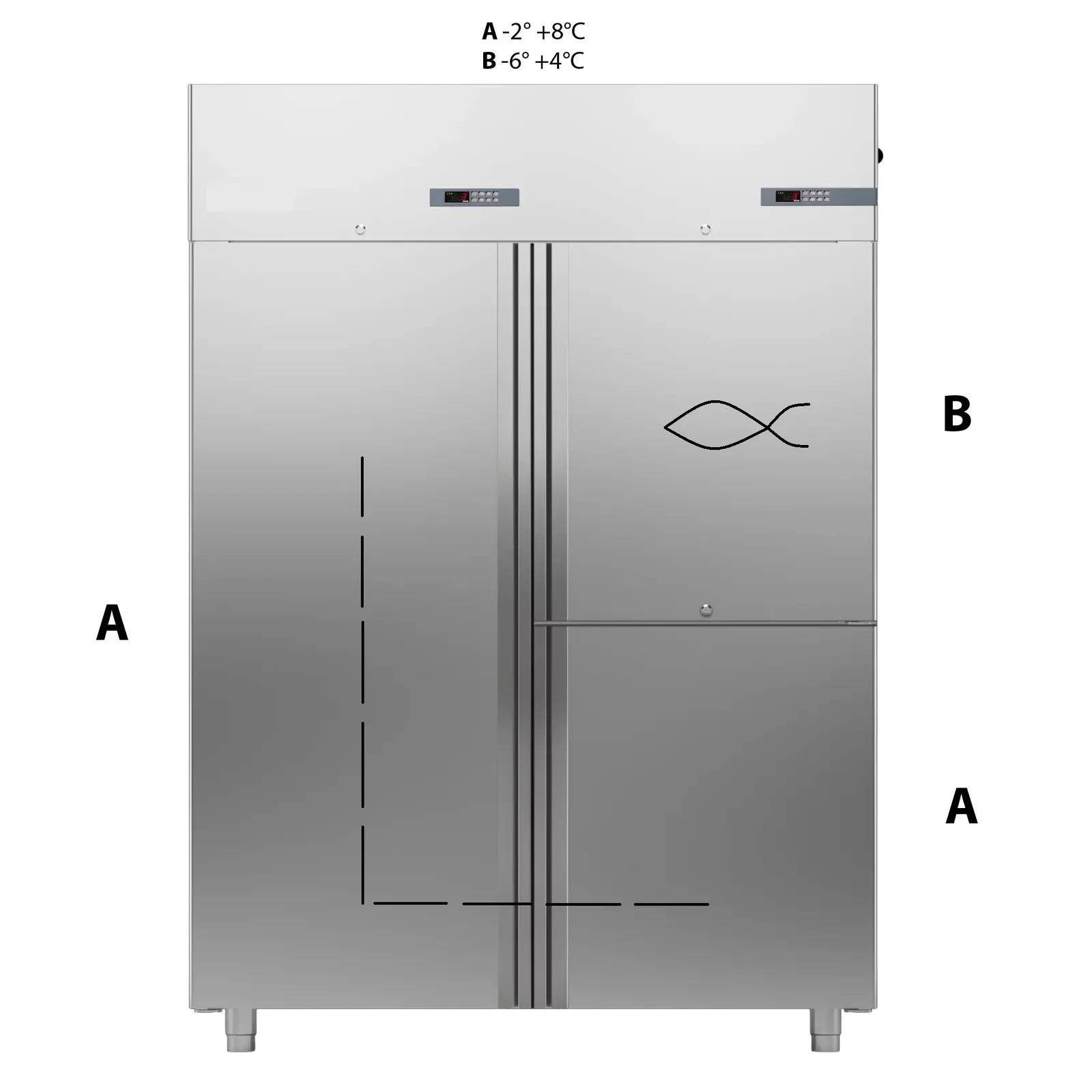 Шкаф комбинированный 1400 литров APACH CHEF LINE LCK140N2P1D3