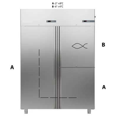 Шкафы морозильные ШКАФ КОМБИНИРОВАННЫЙ 1400 ЛИТРОВ APACH CHEF LINE LCK140N2P1D3