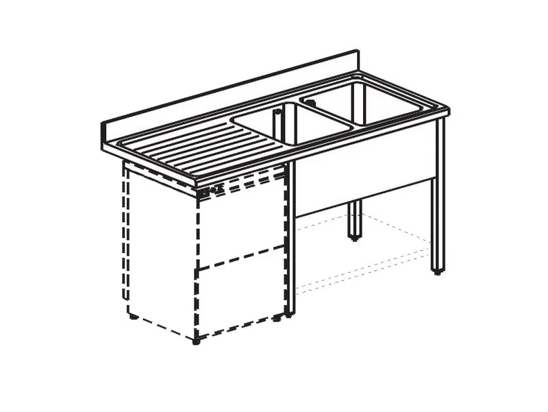 ВАННА МОЕЧНАЯ APACH CHEF LINE L2S217-65LWSHD