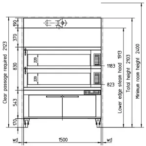 Подовые печи Печь для хлеба подовая Miwe CO 2.1208 2.0+DH190+DE370+H2 220+H1 220+GS543+R170