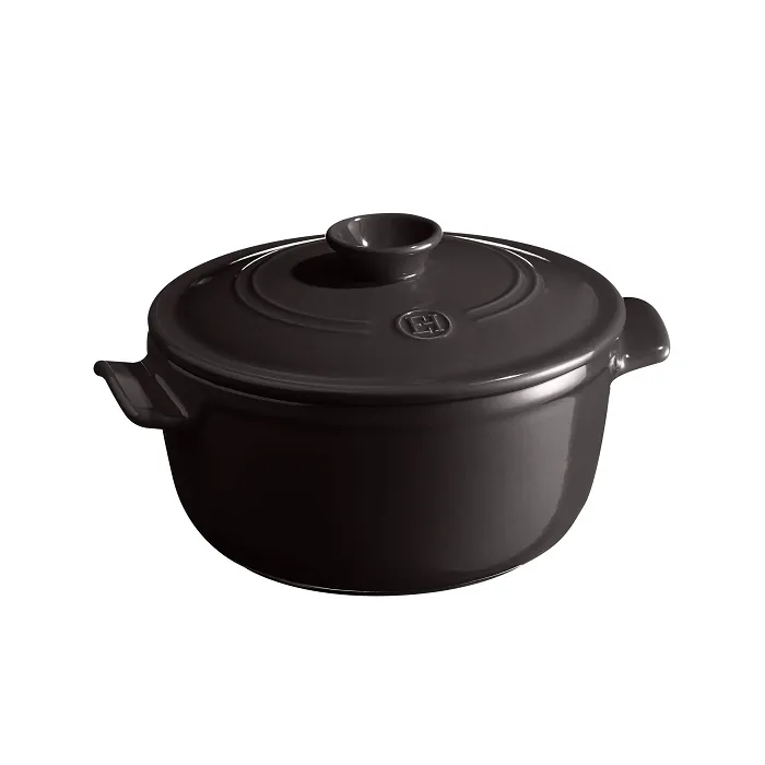 Кастрюля 2,5 л. керам. d=22,0 см. h=15,5 см. с крышкой черная Emile Henry