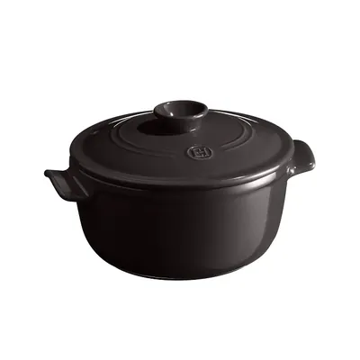 Наплитная посуда Кастрюля 2,5 л. керам. d=22,0 см. h=15,5 см. с крышкой черная Emile Henry