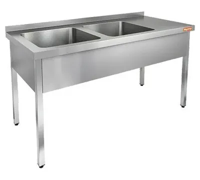 Ванны моечные НСО2М-15/6БЛ стол-моечная ванна, 2 секц. (500х400х250) слева, HICOLD RUS