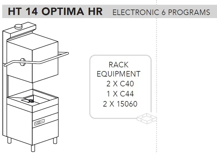 Купольные посудомоечные машины МАШИНА ПОСУДОМОЕЧНАЯ DIHR HT 14 OPTIMA HR DA