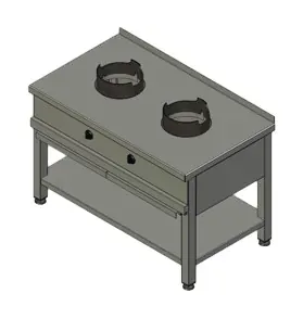 Плиты профессиональные ПЛИТА ГАЗОВАЯ ВУЛКАН-HEIDEBRENNER KSW 02  WOK АРТ.8785