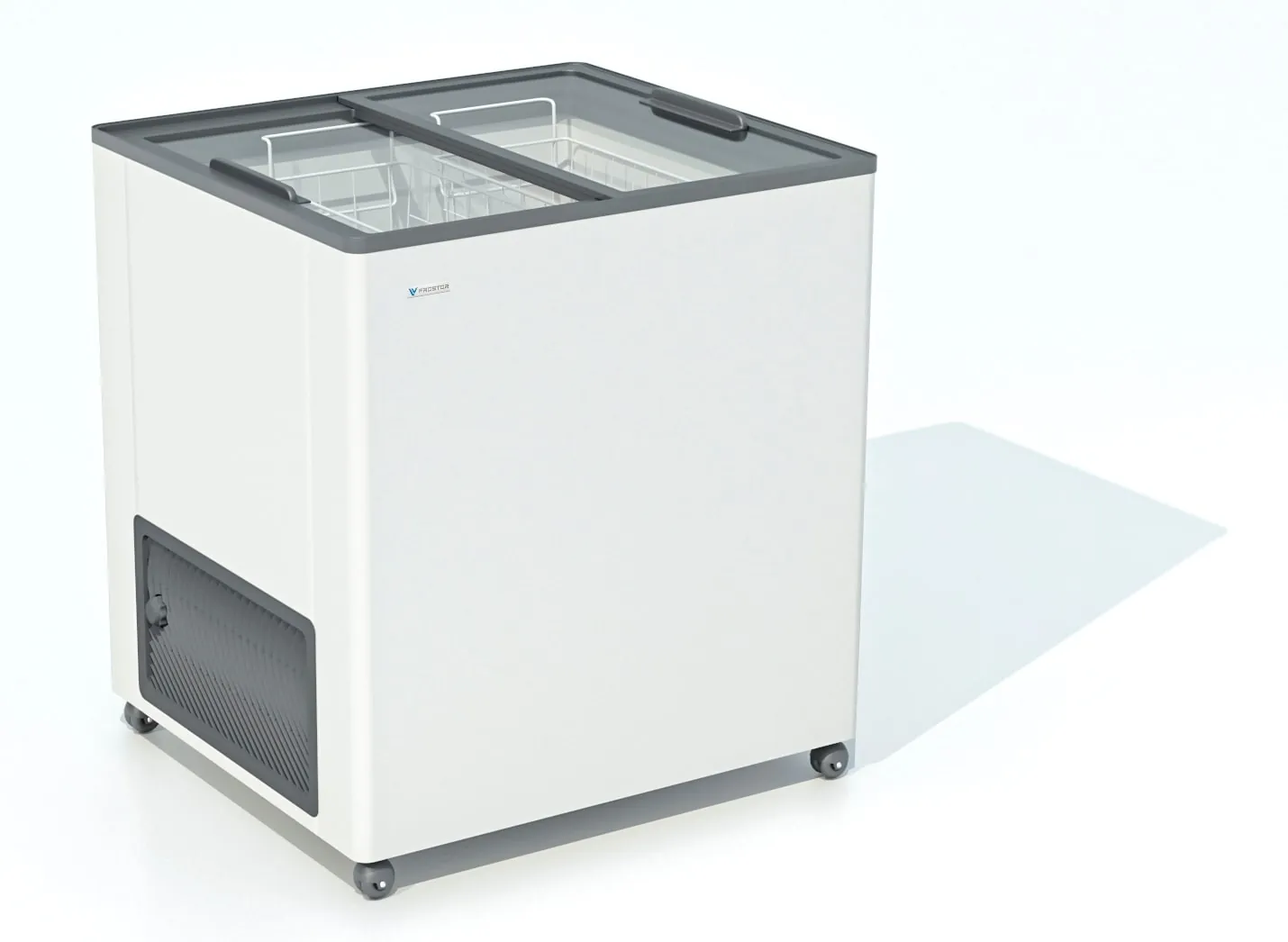 Ларь морозильный FROSTOR F 215 с прямое стекло серый (пропан)