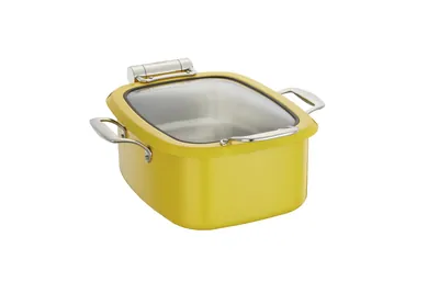 Мармиты Чафиндиш (мармит) 4 л. 36,3*40,8 см. h=16,5 см. со стеклянной крышкой, индукционный, желтый (нагревательный элемент - 80902,80901,80904, подставка 80898) MGprof