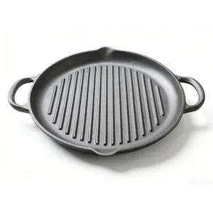 Наплитная посуда Сковорода-гриль D 31см h 3см с двумя ручками Enigma Cookware Double Spout Striped Round Roasting Pan
