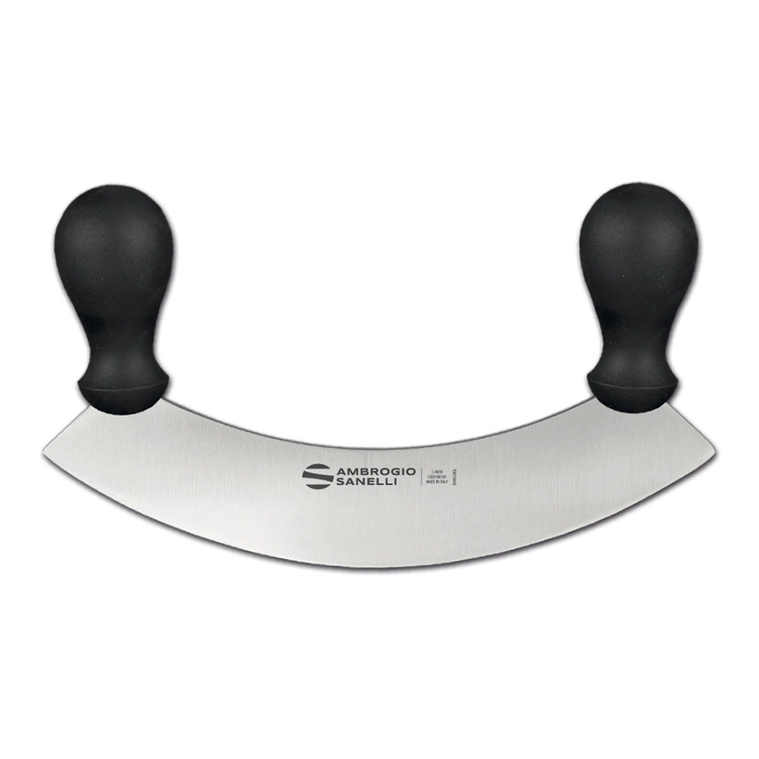 Нож Sanelli Ambrogio серии Supra, SC61025B, для сыра и масла полумесяц 250 мм, черный