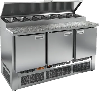 Столы для пиццы и салатов СТОЛ ДЛЯ ПИЦЦЫ HICOLD PZE1-111/GN (1/3H) КАМЕНЬ (R290)
